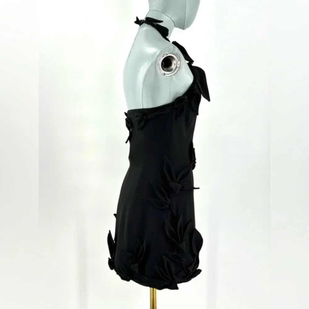 🆕 CULT GAIA 🧿 NWT Elliana Calla Lily Floral Appliqué Mini, Black - Sz 0